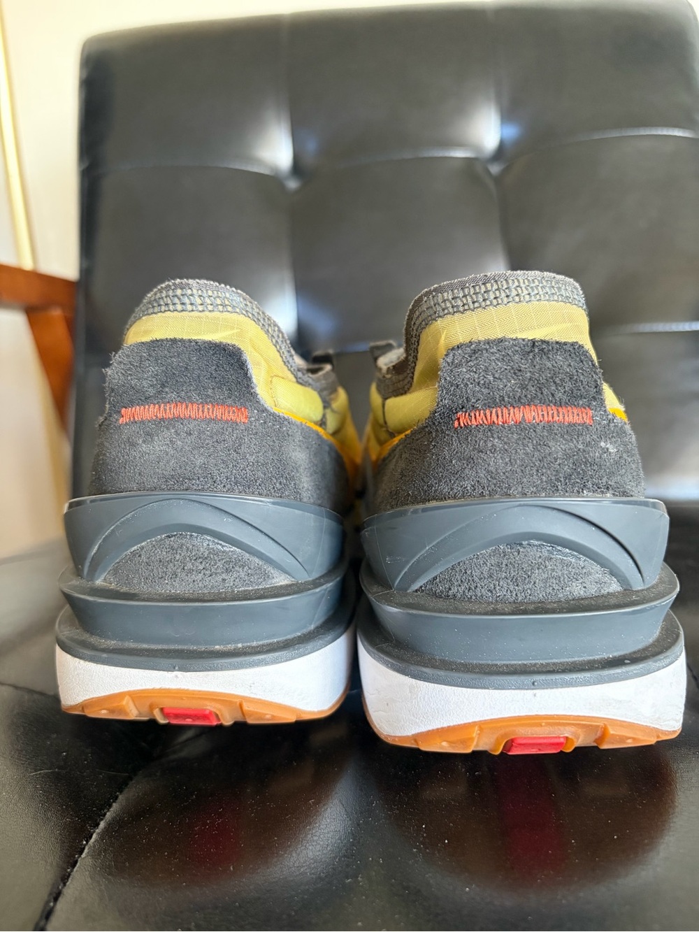 Nike Men’s lime and Gray Waffle Retro-Inspired Low-Top Sneakers - Picture 2 of 5
